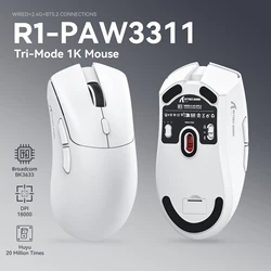 Attack Shark R1 1KHz  Mouse,18000dpi,PAW3311,Bluetooth Mouse,Tri-mode Connection, Macro Gaming Mouse