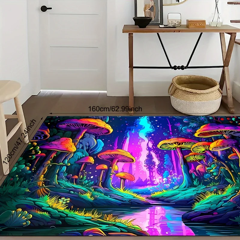 

Коврик VIKAMA с рисунком леса, светящийся в темноте, мягкий, уютный и звукопоглощающий, коврик для прихожей, прикроватный коврик для спальни, домашний декор