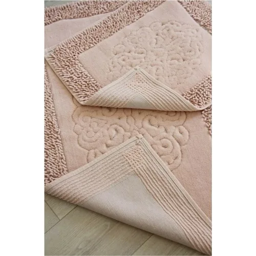 DedeEvTekstil 2'li Cotton Edge Pasta Bath Mat Pad 2'li. Washable, 3 Different Color, Bath Mat.