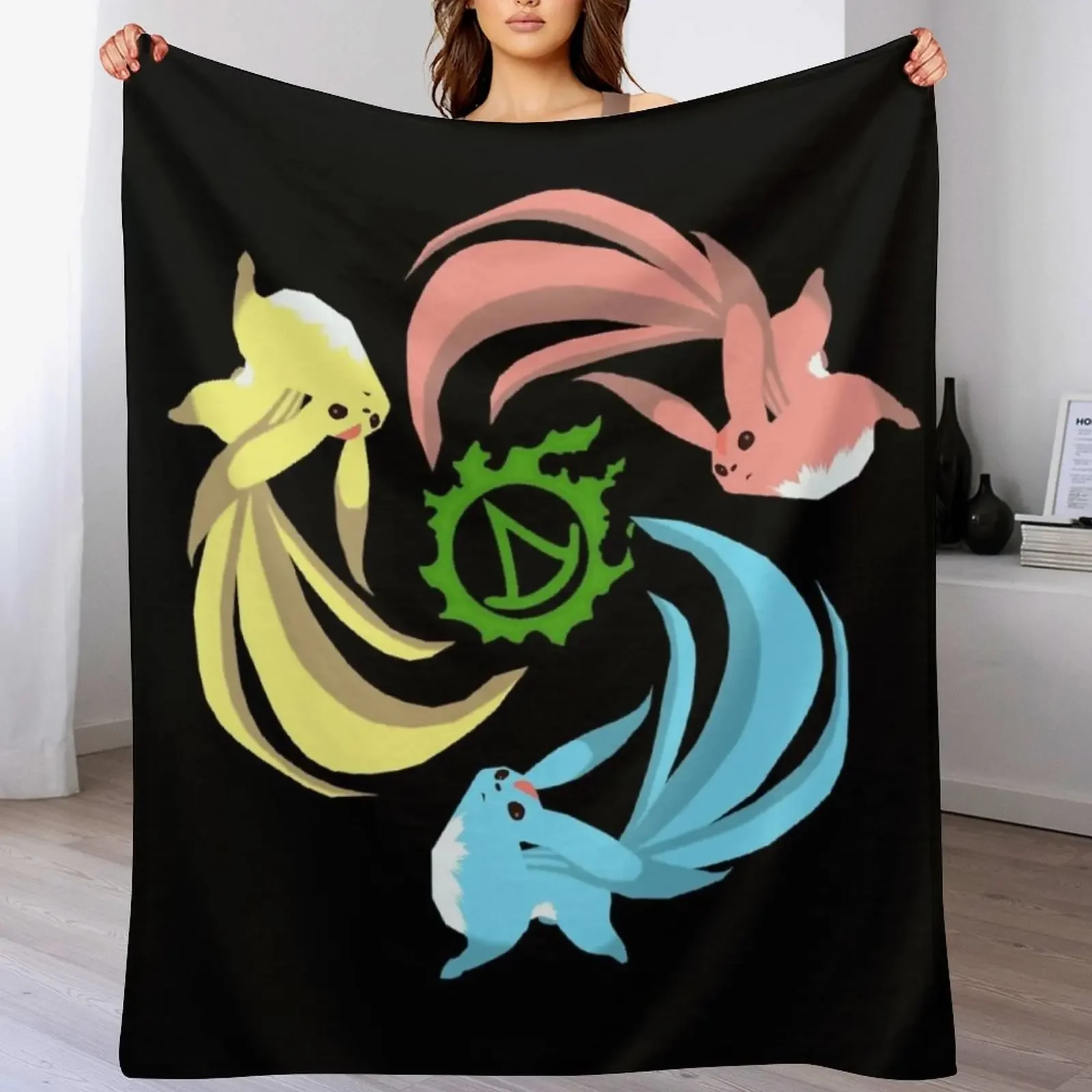 

FFXIV Summoner - Carbuncles Throw Blanket Bed covers Soft Plush Plaid valentine gift ideas Giant Sofa Blankets