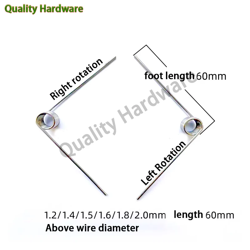 5Pcs Wire diameter 0.3 Left rotation torsion spring 304 stainless steel torsion spring number of turns 1/2/3/4/5 turns