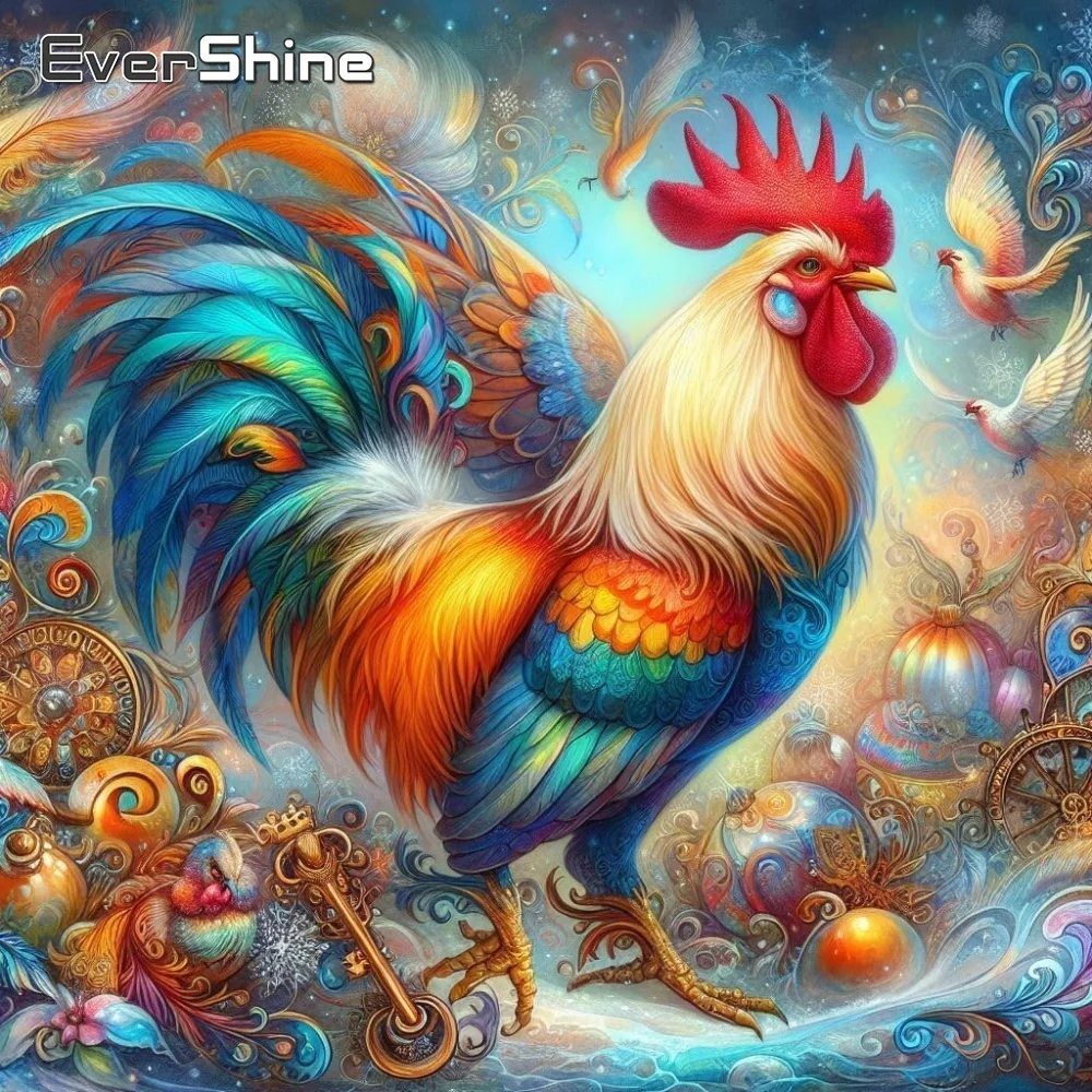Evershine DIY Diamant Malerei Hahn Tier Mosaik Acryl Handwerk liefert Stickerei Bild von Strasssteinen handgemachte Hobby