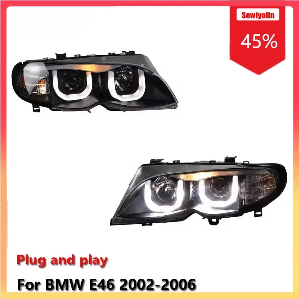 

Автомобильные светодиодные фары, автомобильные детали для BMW E46 2002-2006, авто противотуманные фары DRL, стоп-сигнал поворота, лампа Plug and Play