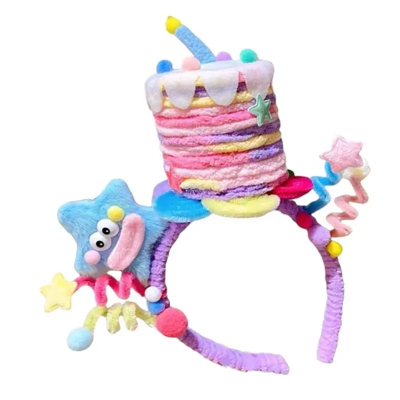 

31BB Eye Catching Birthday Cake Headband Headpieces for Costume Balls and Weddings