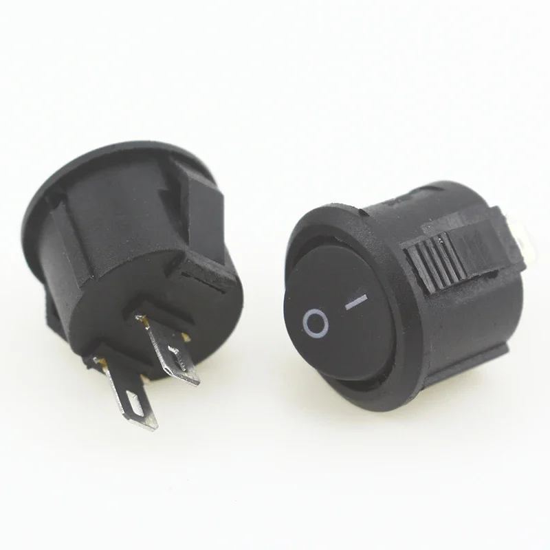 5 sztuk/10 sztuk 16mm średnica małe okrągłe przełączniki kołyskowe łodzi czarny Mini okrągły czarny biały czerwony 2 Pin ON-OFF przełącznik kołyskowy