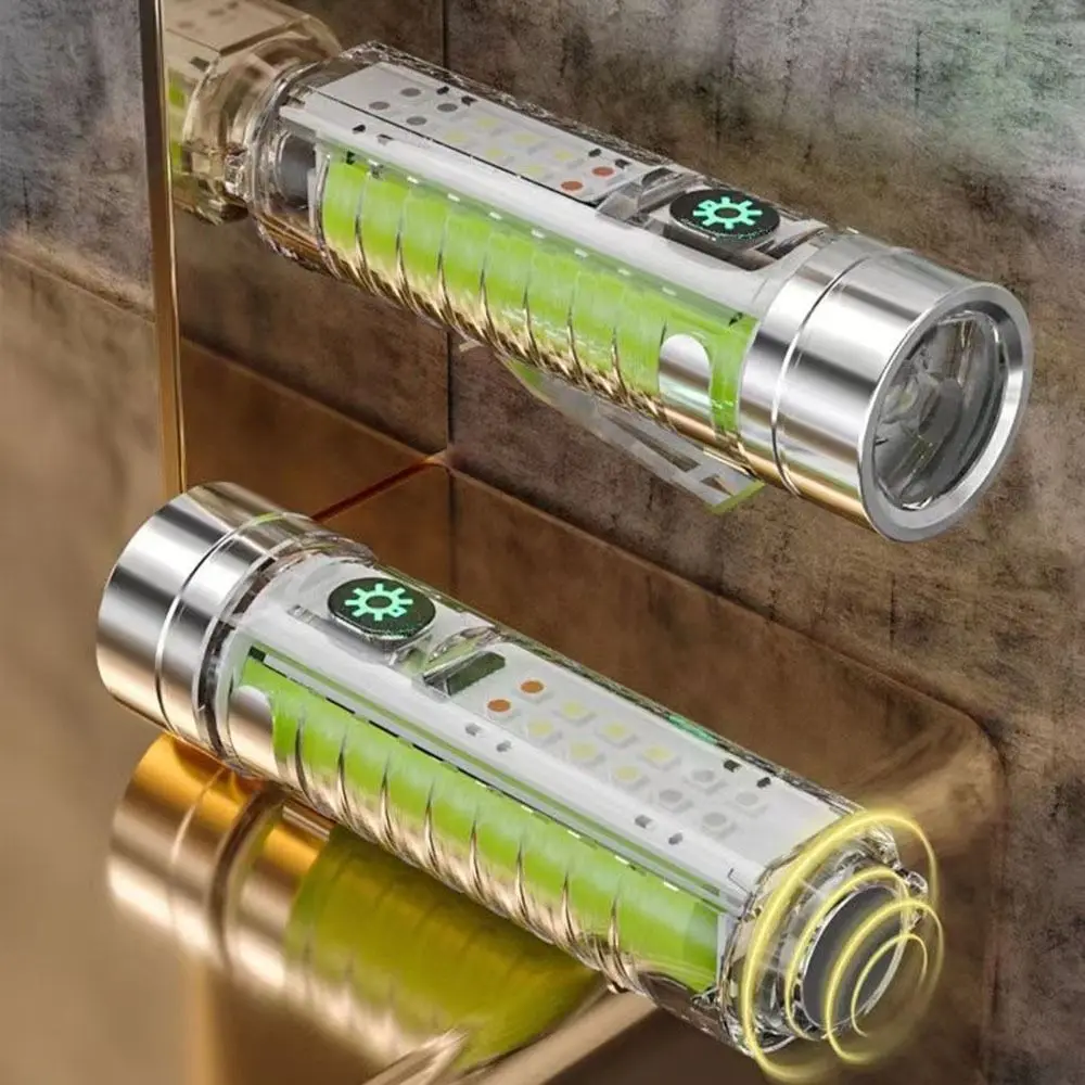 

Fluorescent Long-range Spotlight Fast Charging Waterproof Rechargeable Flashlight Telescopic Zoom Multi-function Handheld Lamp