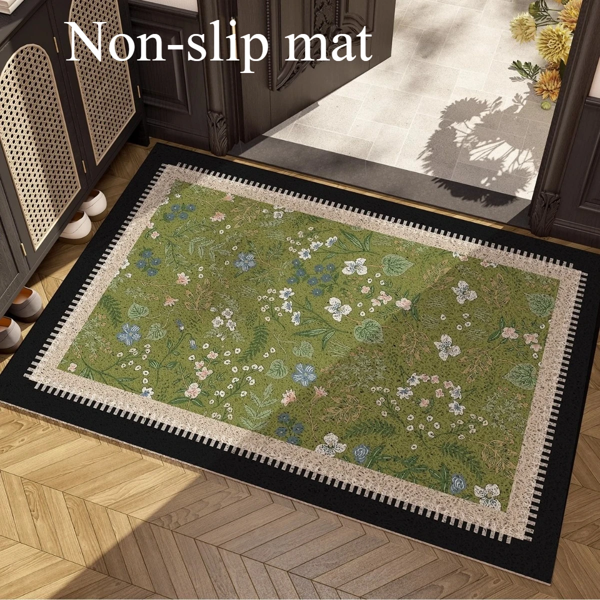 

Home High-end Floor Mat with Green Silk Ring Foot Pad Resistant To Dirt Easy To Maintain Dirt Resistant Anti Slip Pad