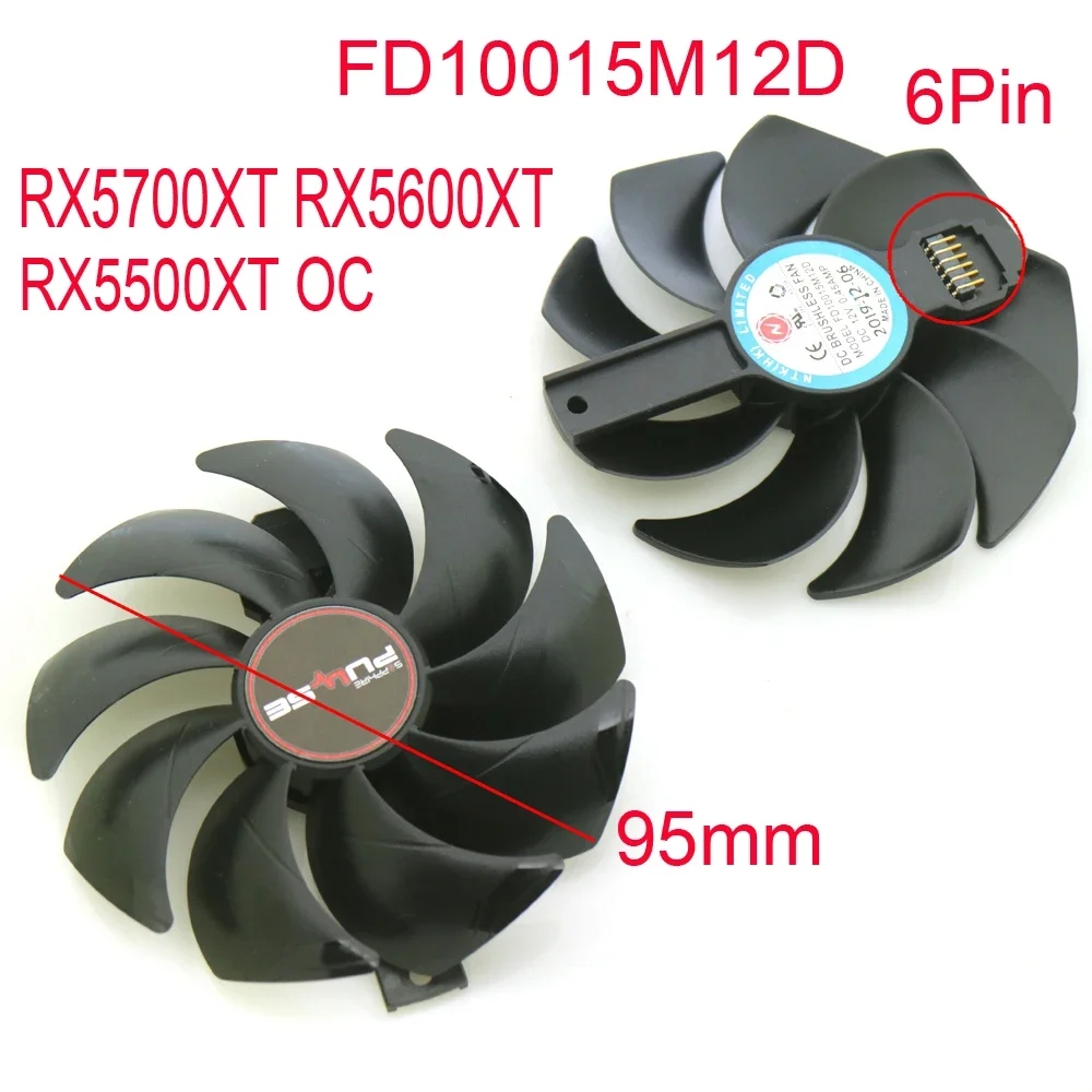 Neuer FD10015M12D 95 mm DC 12 V 0,45 AMP VGA-Lüfter für Sapphire RX5600XT RX5500XT RX 5700XT RX5700 Grafikkarten-Lüfter