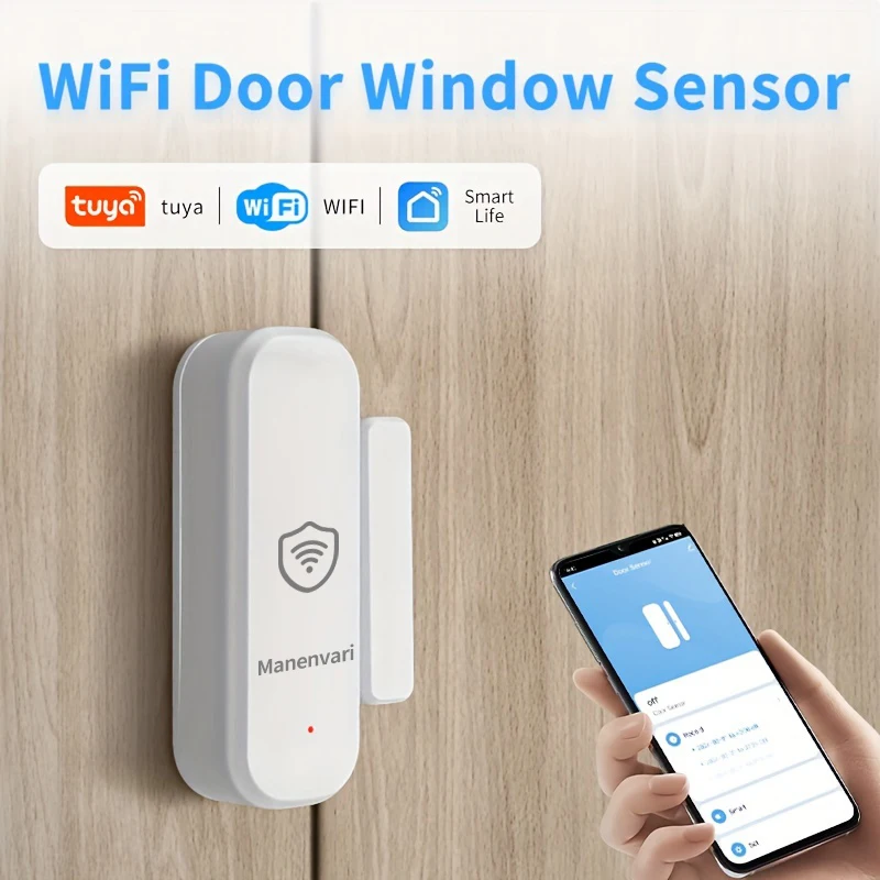 Tuya Wifi Door Sensor Window Entry Sensor Security Burglar Door Sensor Alarm Smart Life Magnetic Door Sensor Alexa Google Home