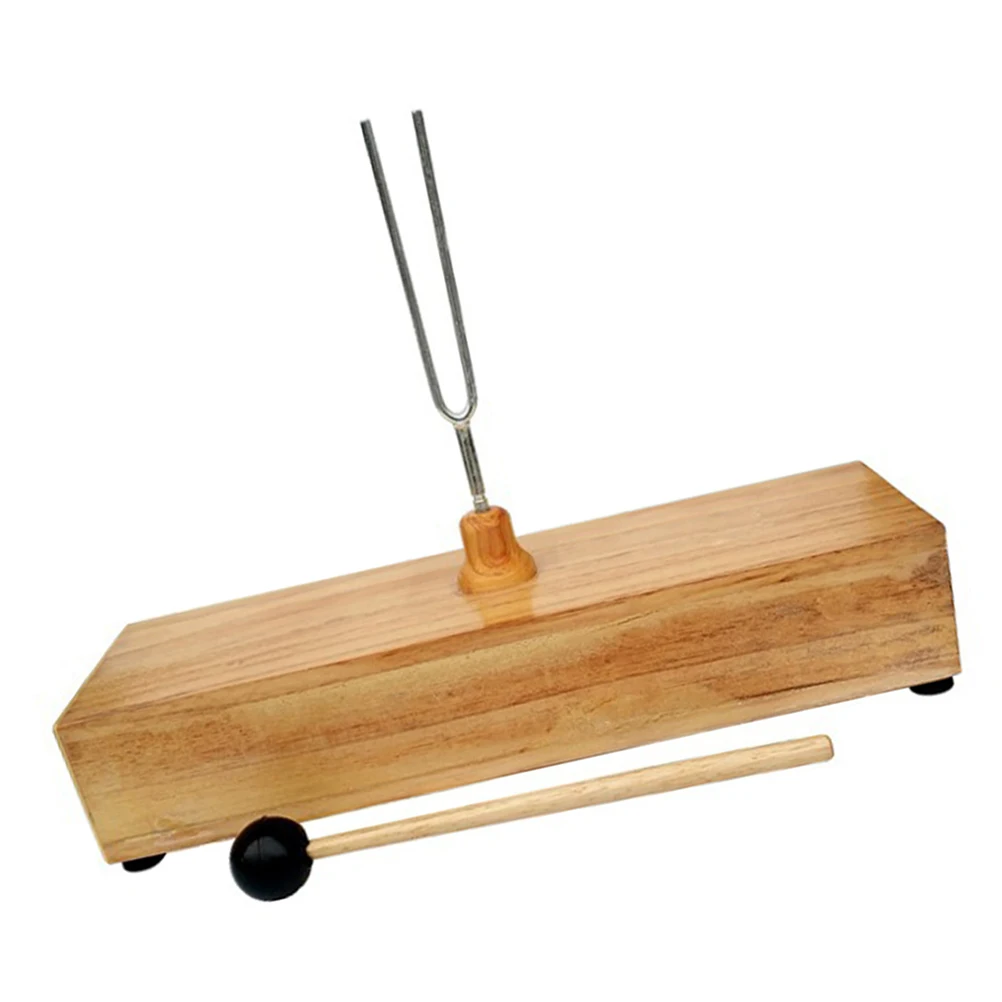 

256HZ Tuning Fork Wood Base Metal Experiment Musical Instrument Acoustic Therapy Practical Test Physic Study Tool