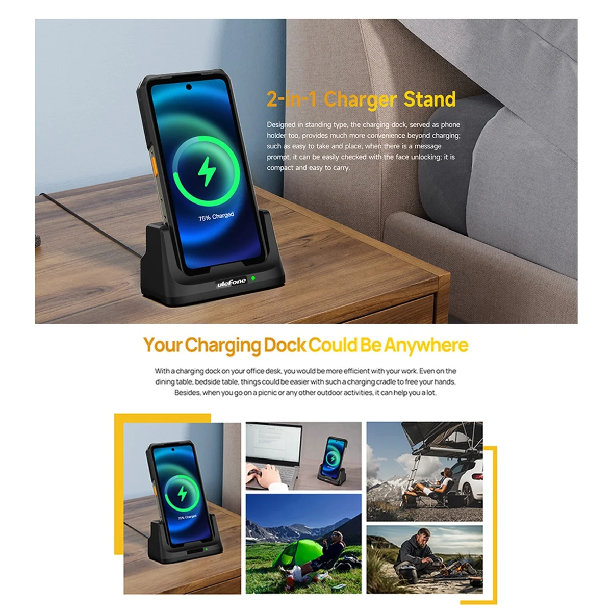 Ulefone UAS22 33W Desk Charging Dock - Fast Durable Charging Station for Ulefone Armor 26 Ultra
