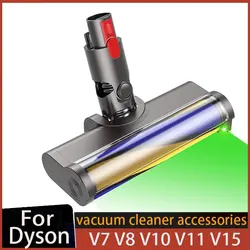 Cabezal de cepillo de rodillo suave para Dyson V7, V8, V10, V11, V15, limpiadores inalámbricos, piso de madera dura, accesorios de cabeza de motor con detección de polvo