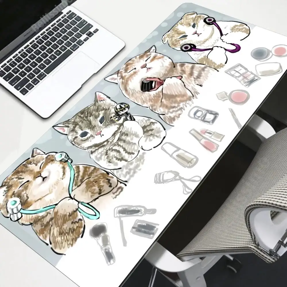 

Beautiful Cat Mouse Pad Cute Cat Desk Pad Animation Extra Large Laptop Gamer Computer Desk Gaming Accessories Laptop Mat Carpet