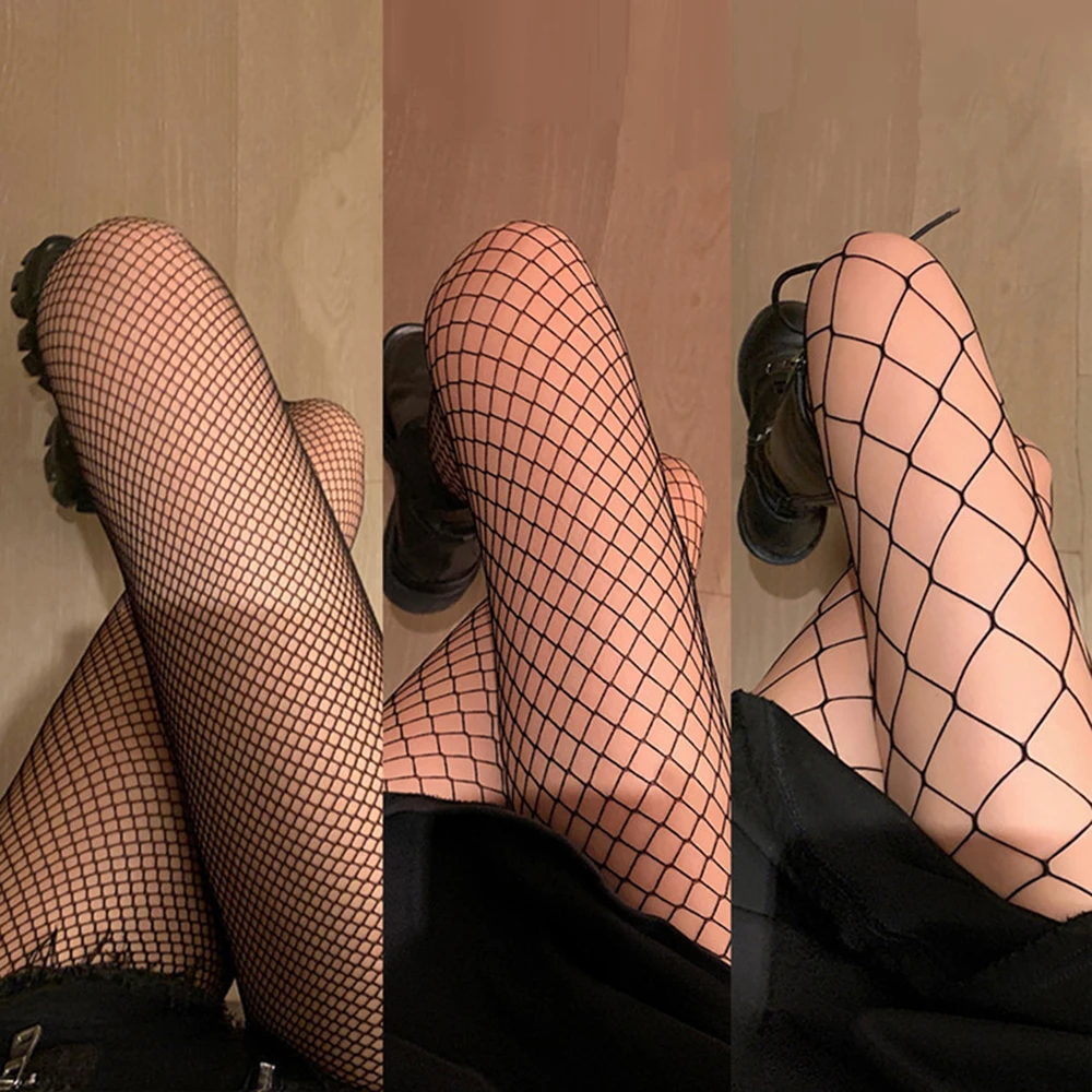4-Loch Netzstrumpfhose, Fischnetz-Strumpfhose, Nylon-Netzstrümpfe, Schwarze Netzstrümpfe für Damen, Sexy Sommer Overknee-Strümpfe, Party-Strümpfe