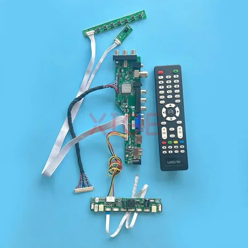 

For M195FGE-L20 M195FGE-L23 Controller Driver Board Kit Digital Signal DVB AV+USB+DHMI+VGA LCD Matrix 1600*900 19.5" 30-Pin LVDS