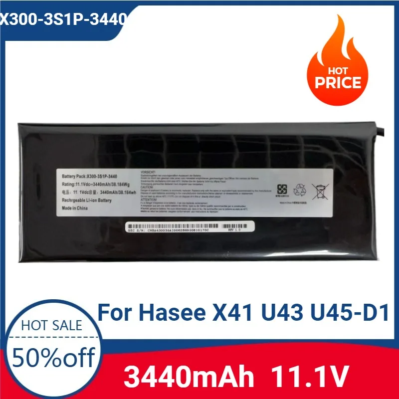 

New SSBS39 SSBS40 X300-3S1P-3440 Laptop Battery For Hasee X41 U43 U45-D1 U47 UI43 UI45 UI47 X300S UI41B LXU4 HXU4 U55C X41 X300V