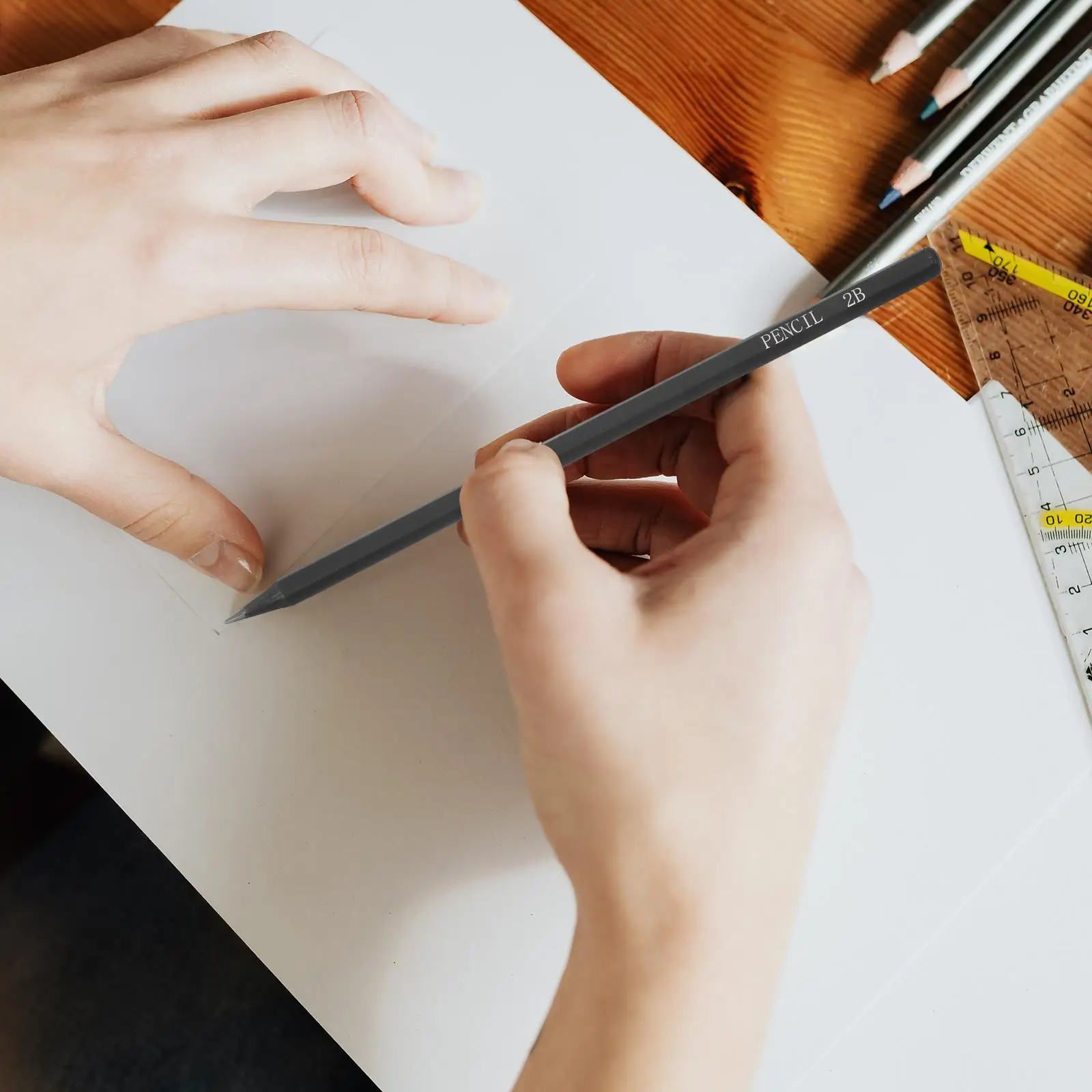 10 Pcs Black Wing Pencil Metallic Pencils Matte Sketch Infinite Wood Color Photorealistic Pupils