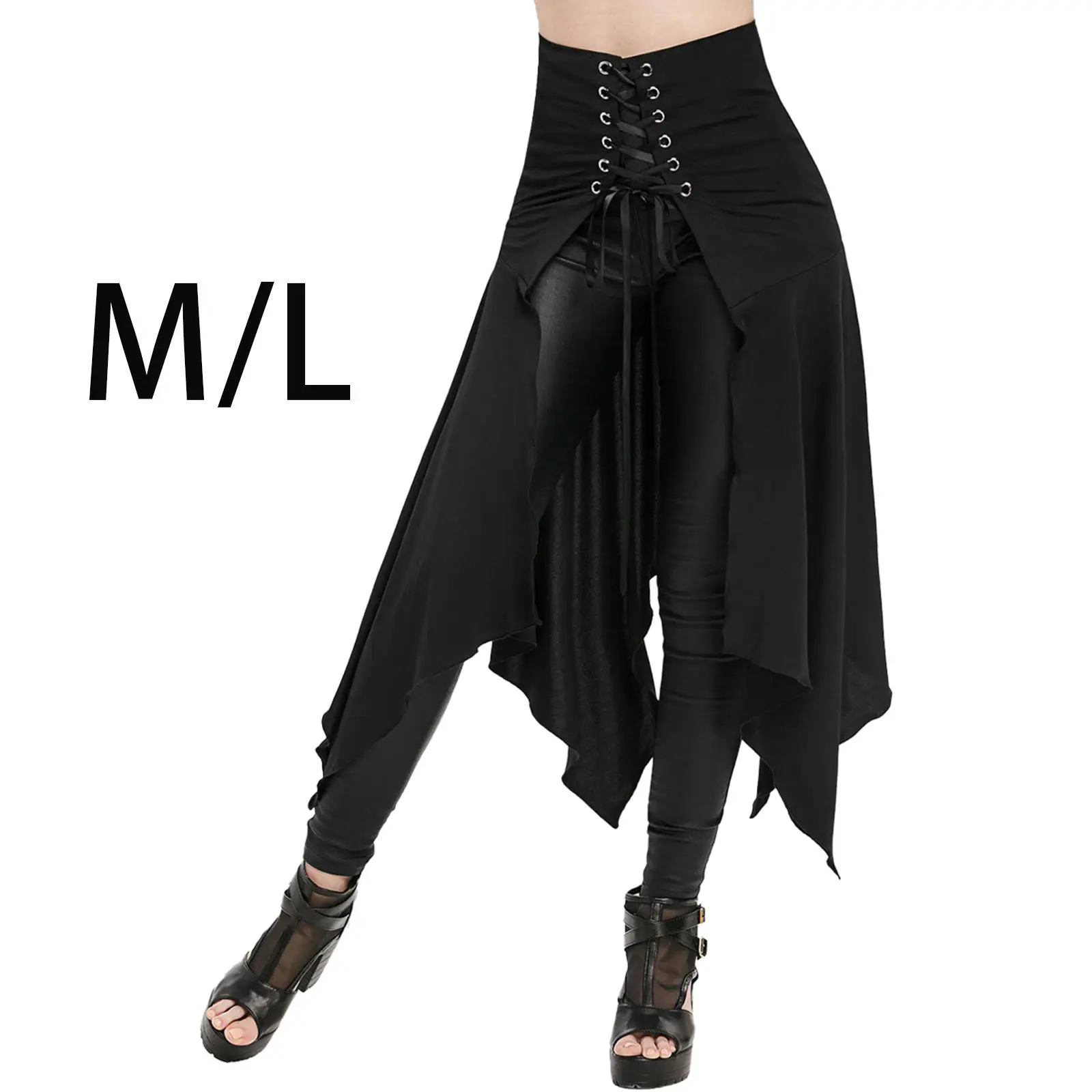 Womens Midi Skirt Punk Tulle Skirts for Holiday Masquerade Stage Performance