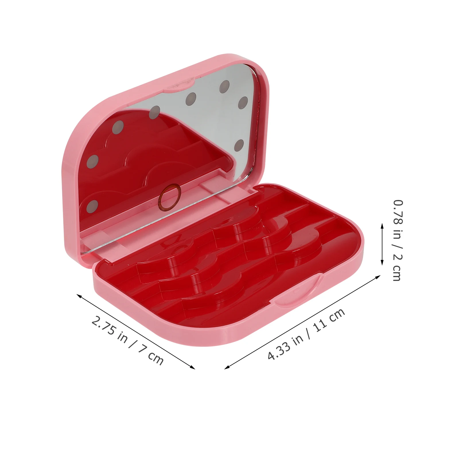 

LED Eyelash Storage Box Holder Case Organizer Empty Boxes for False Eyelashes Fake Mirror Pink Travel