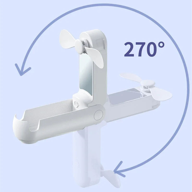 Карманный вентилятор, мини-банк питания, светодиодный фонарик, зеркало для макияжа, портативное зарядное устройство, Powerbank для iPhone 16, Huawei, Xiaomi, Samsung, повербанк