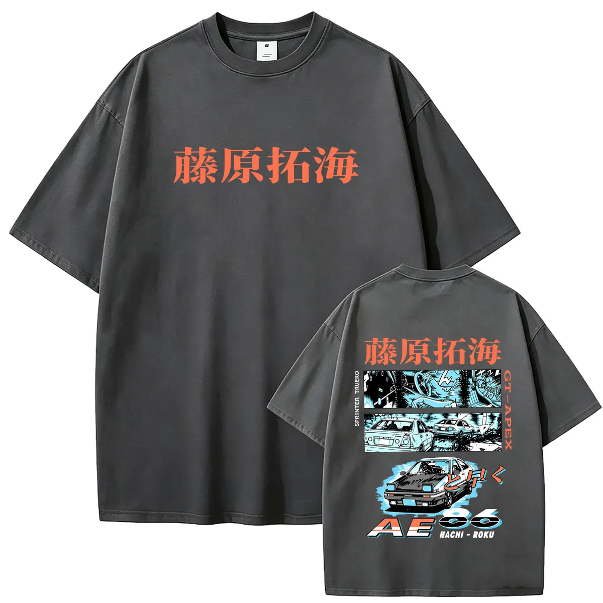Anime Initial D Drift AE86 Takumi Fujiwara T-shirt Men Women Clothing Cartoon Manga Harajuku Tshirt Male Fashion T Shirts Tops
