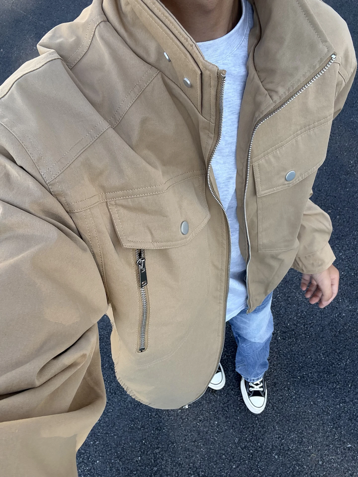 

Коричневая мужская куртка-пилот с деконструированным воротником-стойкой, премиум-класса, осенняя, повседневная, в стиле Cleanfit