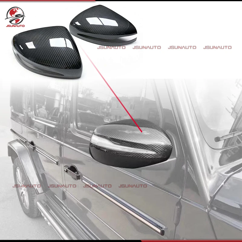 

Real Carbon Fiber G63 Car Side Mirrors Cover Trims For Mercedes G Class W464 G500 G350 Dry Carbon Mirrors housing Caps