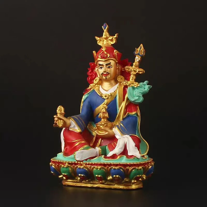 Lotus life Buddha statue, Tibetan tantric Buddhism statue ornament, painted small Buddha statue, home auspicious ornament