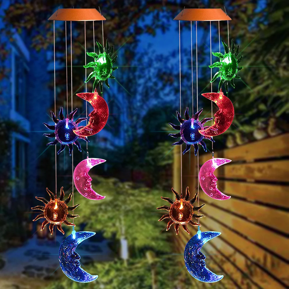 

Wind Chime Light Colorful Changing LED Hanging Solar Lamp Garden Patio Yard Landscape Light Hanging Landscape Lights