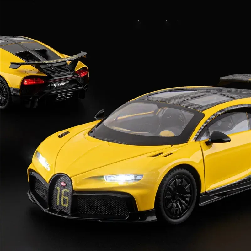 

Track Edition 1:24 Scale Bugatti Chiron Pur Sport Diecast Alloy Car Model Simulation Metal Hypercar Sound Light Collector Toy