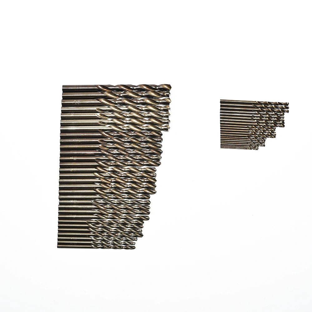 51 PCS Cobalt Twist Drill Bit Set Collection for Hardened Metal, Stainless Steel, Cast Iron and Wood Plastic