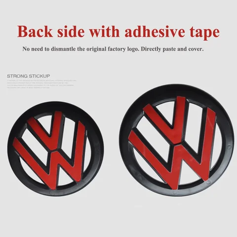 2pcs ABS Car Front Grill Emblem Rear Trunk Badge Logo for Volkswagen VW Golf 5 6 7 7.5 8 MK5 MK6 MK7 MK8 Polo Passat B8 Scirocco 8 best sales wv logo - №1