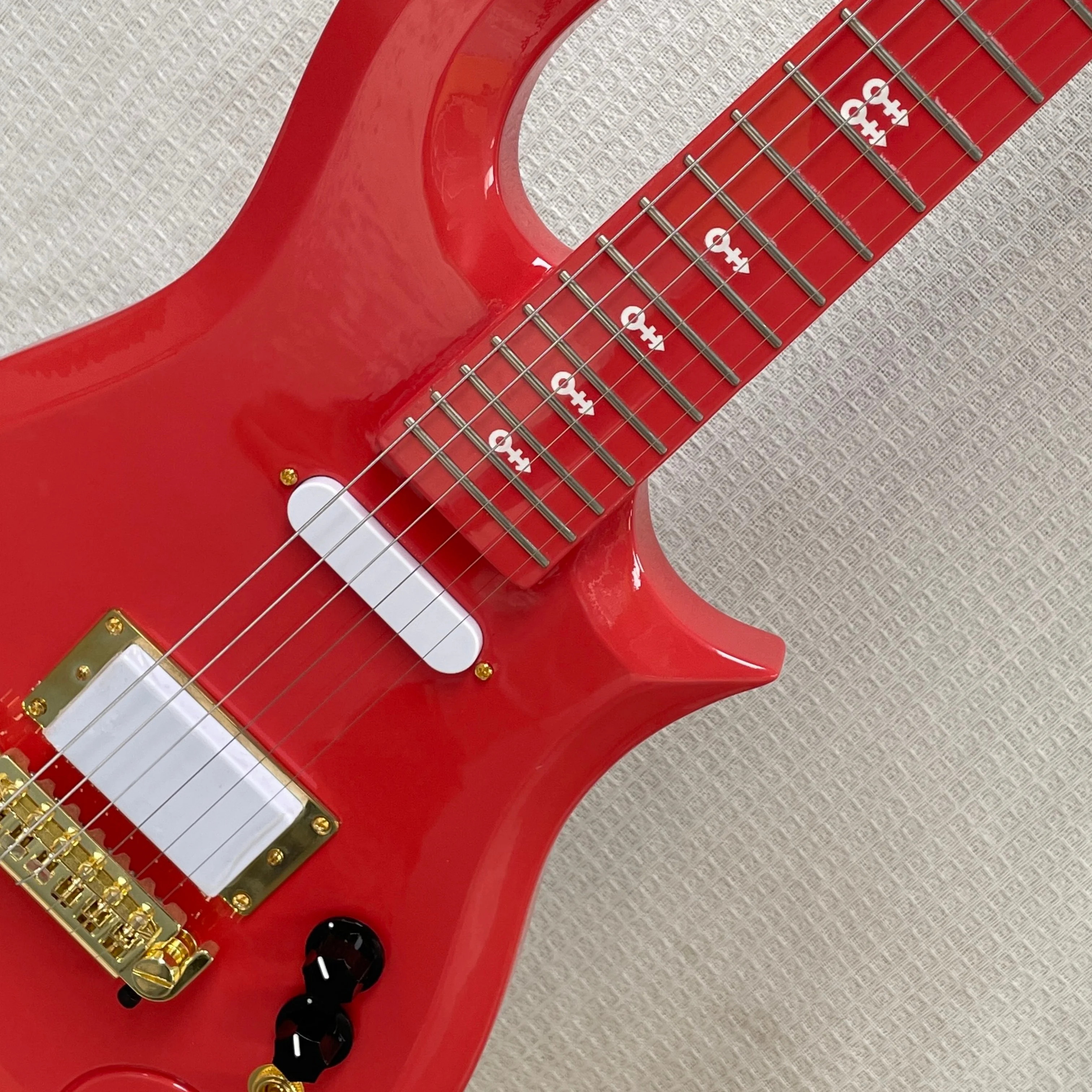 New 6-string electric guitar with high-gloss red finish and maple fingerboard guitars, ideal for stage performances guitarra view 3