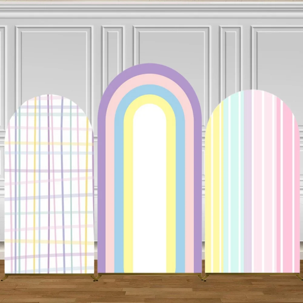 

Фон для фотозоны Yeele с радужными полосами и аркой, для дня рождения девочки, свадьбы, детского праздника, декор для арки-стены Chiara