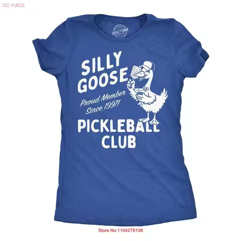 Womens Funny T Shirt Silly Goose Pickleball Club Sarcastic Novelty vintage Washed graphic streetwear Comfortable homme Soft