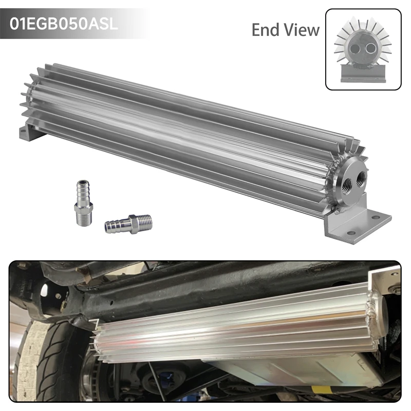 Universal 18inch Long Aluminum Black Dual Pass Heat Sink Cooler with 1/4\