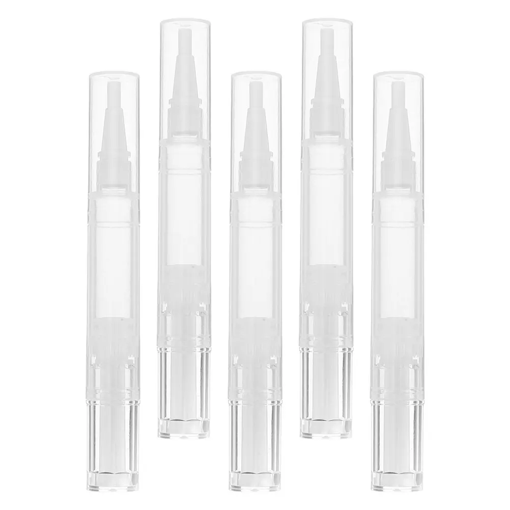 

5pcs Nail Polish Pen Cuticle Oil Refillable Lip Gloss Empty Tubes Essential Container Rotating Plastic Makeup Supply