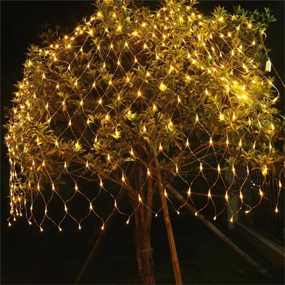 2x2m 8Mode Net Curtain Lights Fairy String Light Garland 220V 1.5x1.5m 3X2M Festival Christmas Decoration New Year Wedding Party