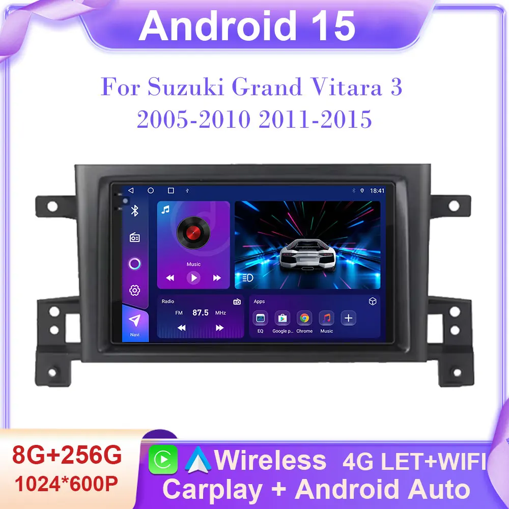 

Car radio Android 15 For Suzuki Grand Vitara 3 2005-2010 2011-2015 Car Radio Multimedia Player GPS Carplay Androidauto WIFI 4G