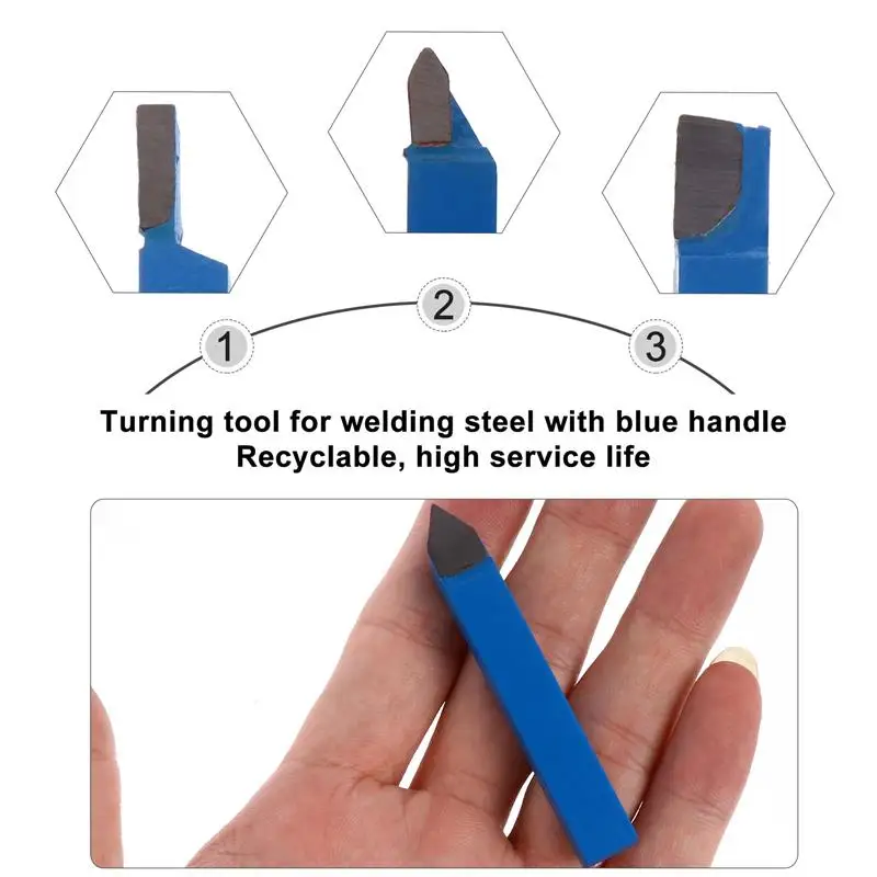 5 pçs mini torno ferramenta titular torneamento ferramentas de brasagem indexável azul tungstênio aço