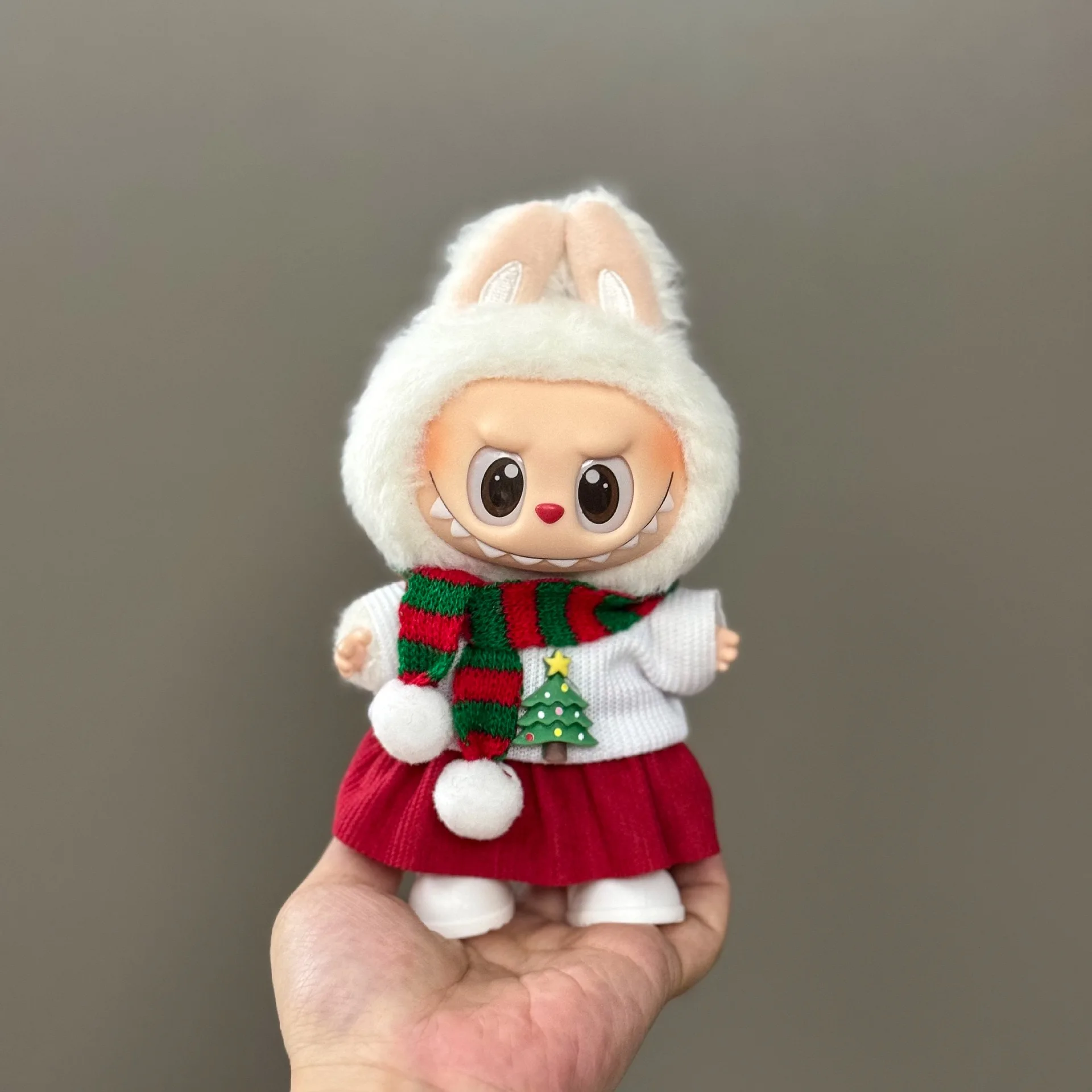 17cm Labubu Christmas Doll Clothes  Festive Santa Outfit , Holiday Party Costume for Dolls, Xmas Dress Up Accessories