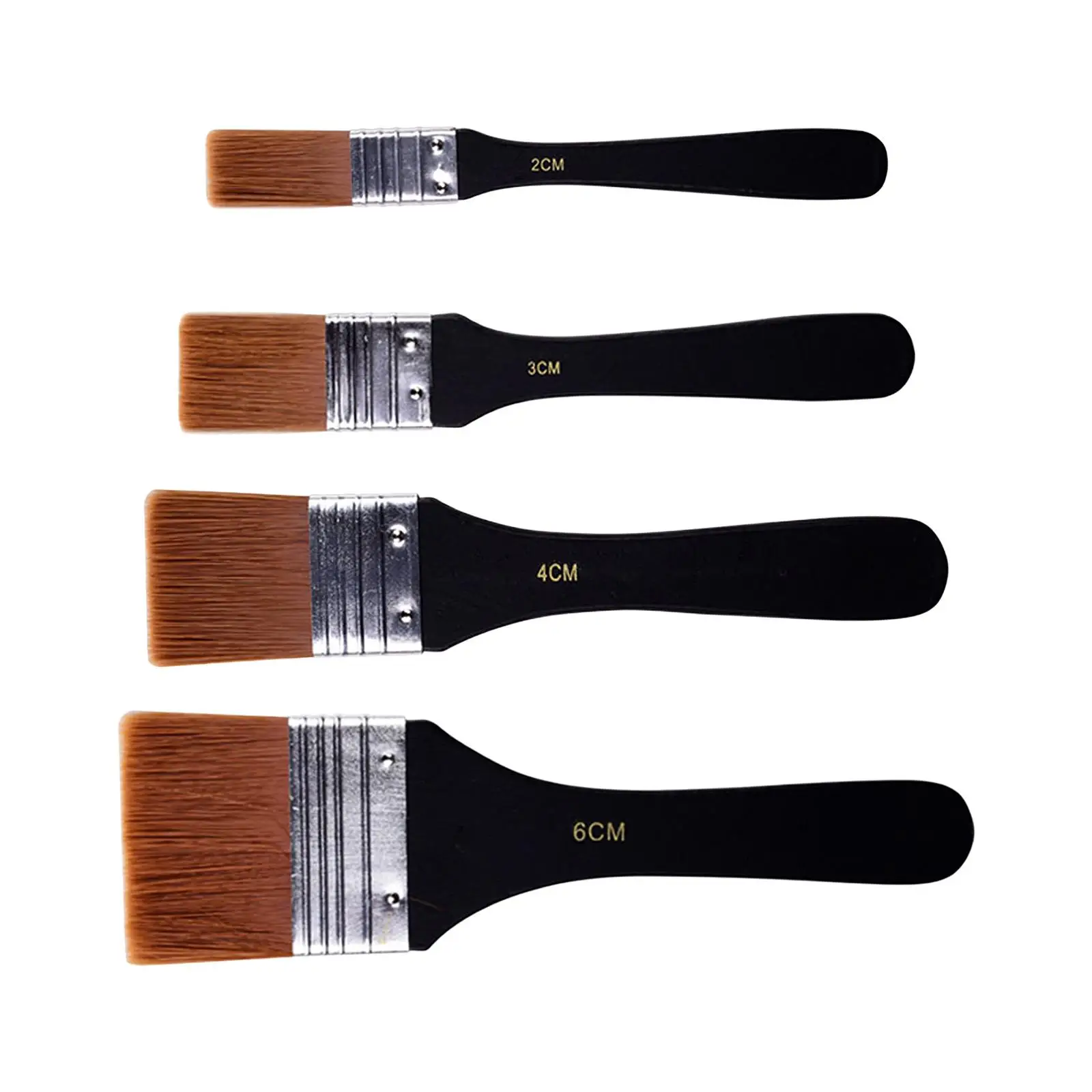 Flat Artist Nylon Paint Brush Oil Acrylic Watercolor Art Painter Model Making Brushes