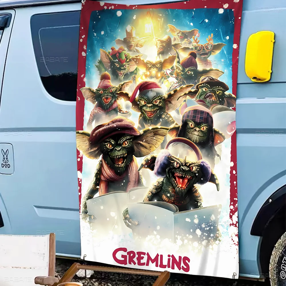 Classic Movie G-Gremlins Cartoon Flag Art Science Fiction Room Home Decor Wall Hanging Home Decor Banner