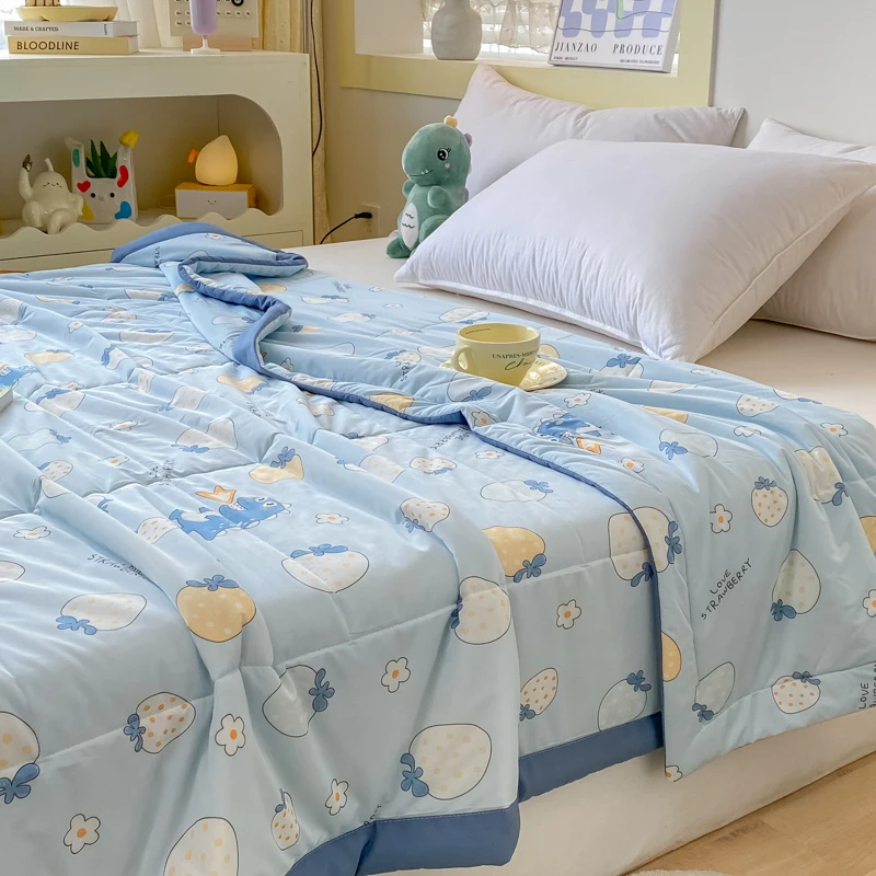 

Air Condition Sleep Comforter Spring Summer Strawberry Blanket Cooling Quilt 150 Bedspread Single Quilts Thin Wadding Blankets