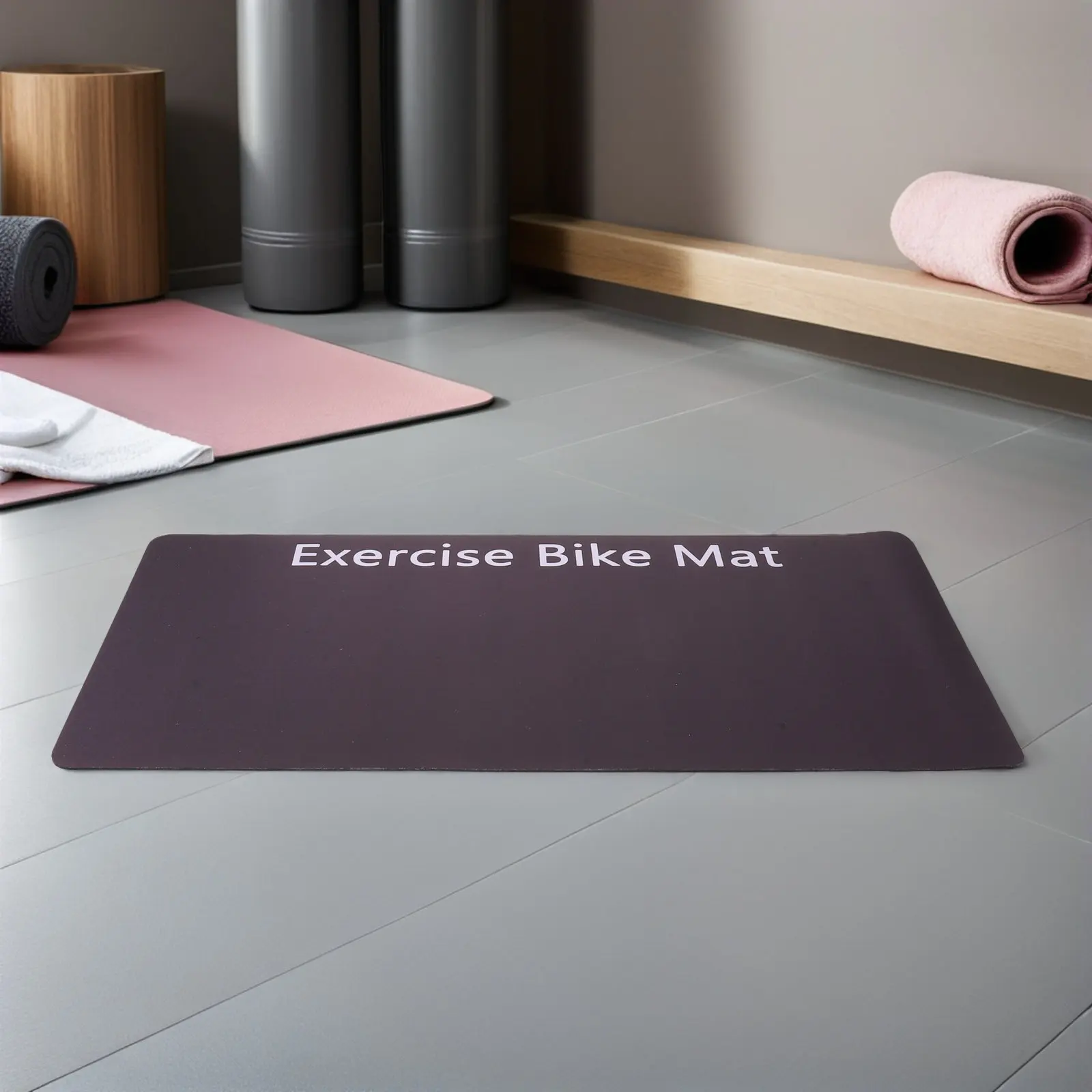 2Pcs Fitness Equipment Shock Absorbing Mat 23.6x11.8in Non Slip Floor Protector for Treadmill Exercise Bike Gym Noise Reduction view 3
