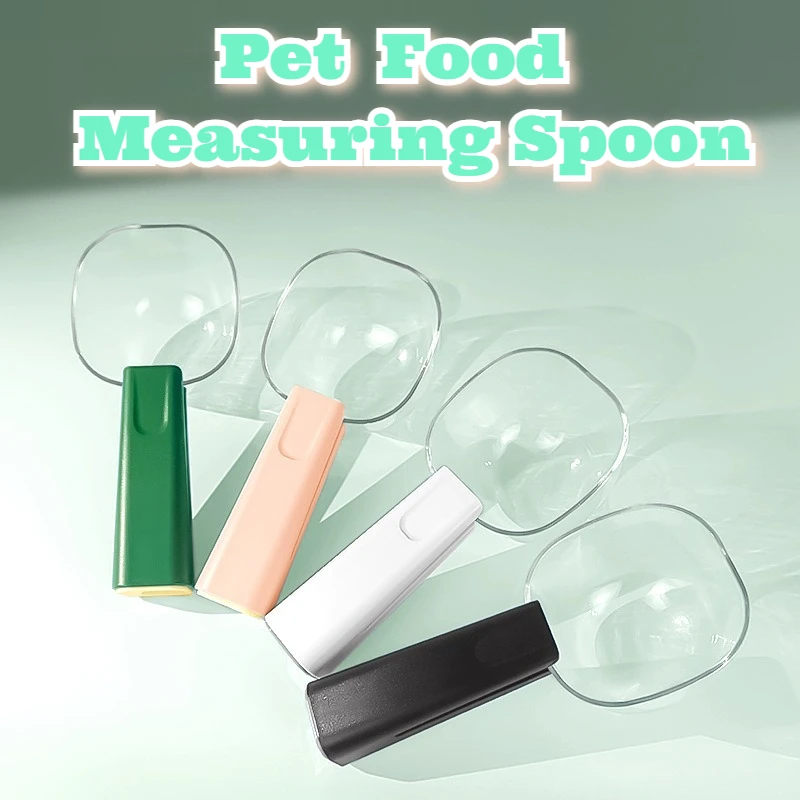 

Pet Food Measuring Scoop Ration Fix Quantify Cat Dog Kibble Spoon Graduated Marks Sealing Clip Portion Control Dry Wet Container
