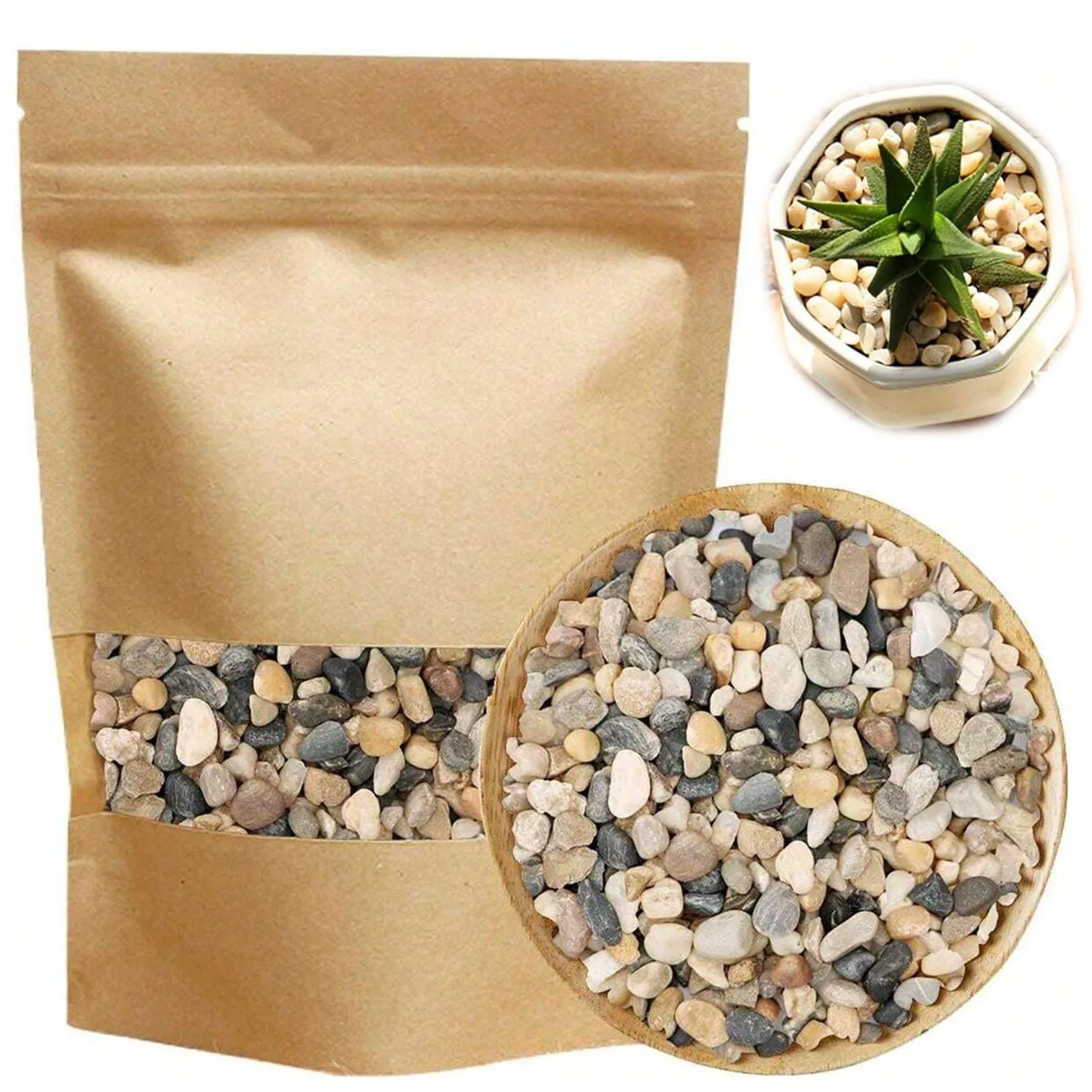 River Rocks Stones Natural Decorative Mixed Color Pebbles Fish Tank Gravel Small Garden Rocks Soil Cover for Aquariums, Landscap