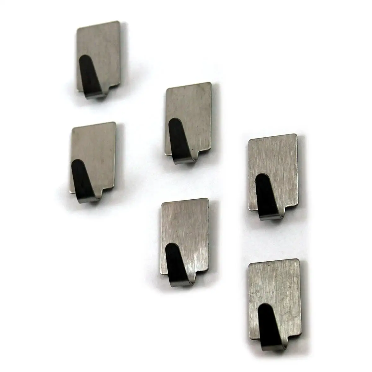 

12pcs Stainless Steel Hooks Adhesive Wall Rack Silver 29x16mm Detachable Bathroom Home Organization Towel Holder Potholder