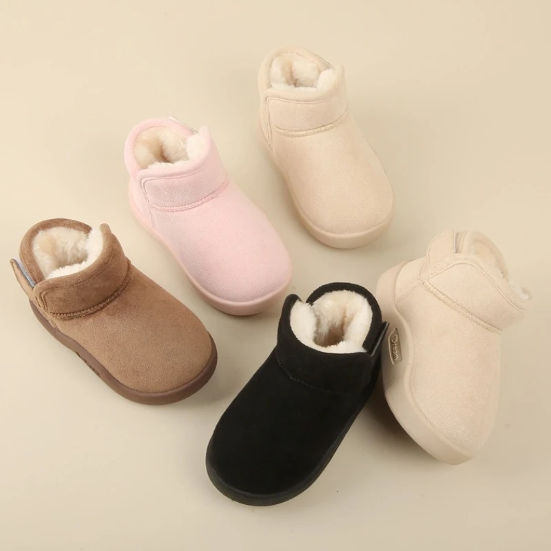 

Winter Child Baby Walking Shoe2025new Retro Flat Cottonboots Simple Baby Anti Slip Soft Sole Home Floorshoe Toddler Walkingboots