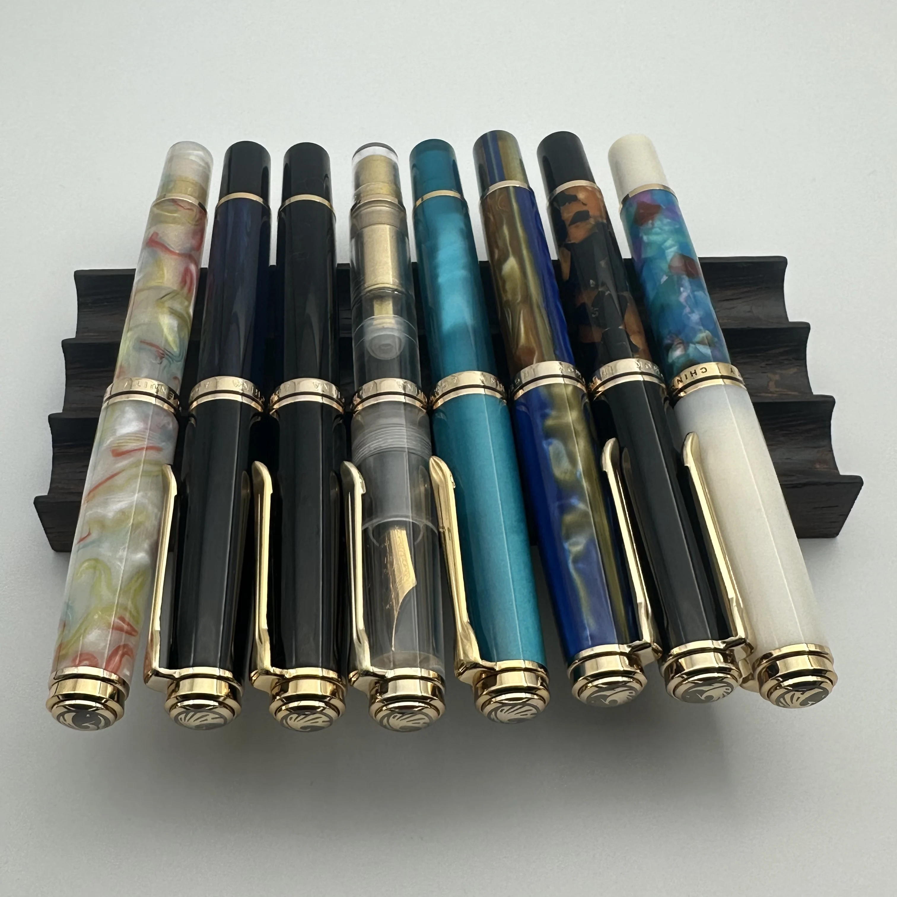 Admok M800 Pen Black Amber Acrylic Piston Fountain Pen Bock Nib F M B 0.5 0.7 1.0MM Nib Golden Clip Writing Office Gift Pen